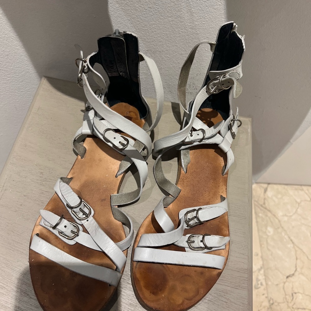 Balenciaga White Strappy Sandals